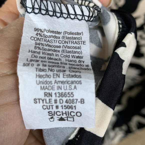 Tua black bodice with black and white print skirt maxi dress, Small - Picture 5 of 5